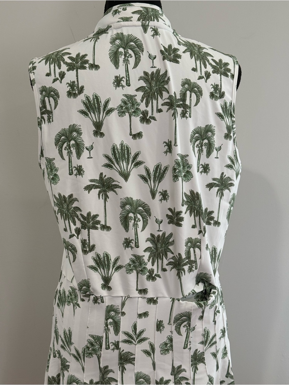 Smith&Quin XLSleeveless White Dress with Green Palm Print w Pocket 393 - Picture 5 of 9
